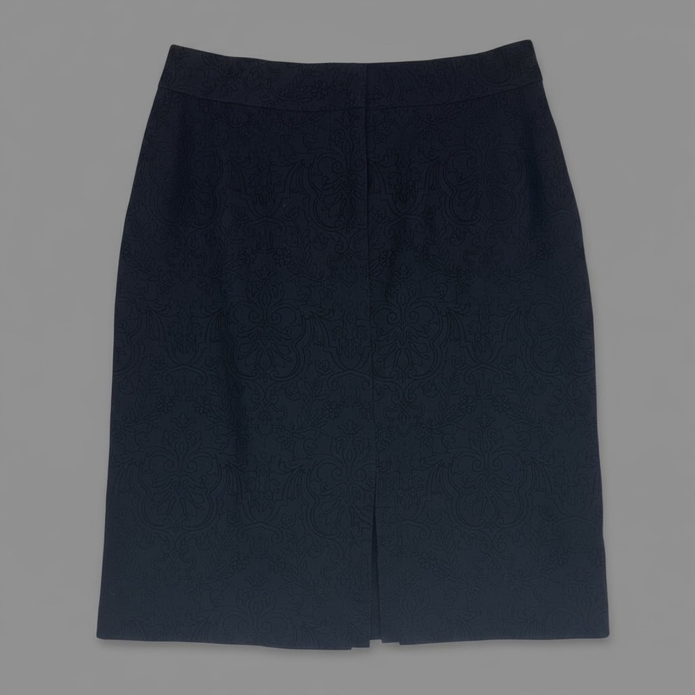Vintage Black Jacquard Pencil Skirt Women’s 6 USA 🇺🇸Corpcore Academia Secretary